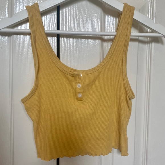 Tops - American Eagle Yellow Cropped Tank